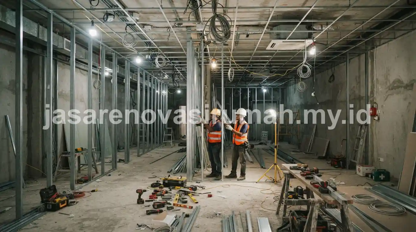Proses fit-out interior ruko komersial