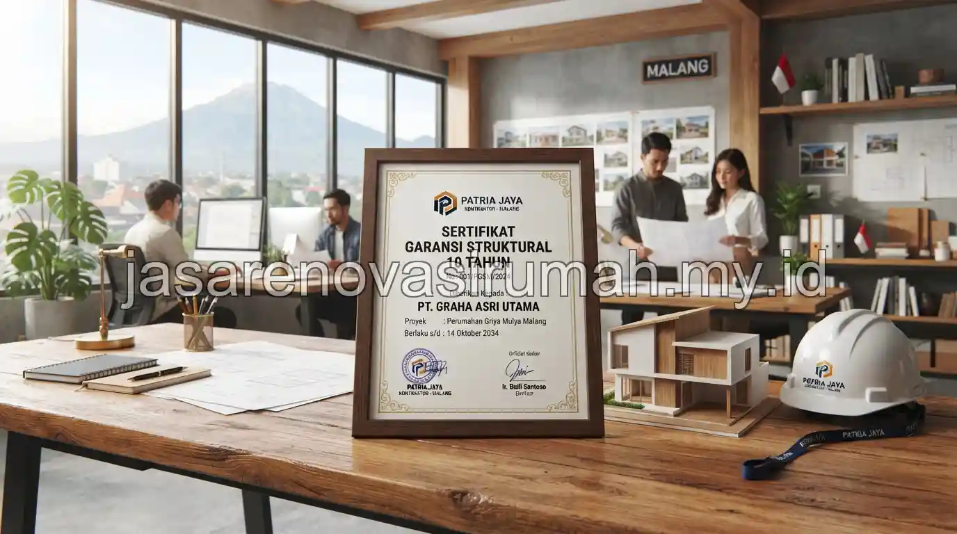 Dokumen garansi struktur renovasi rumah Malang