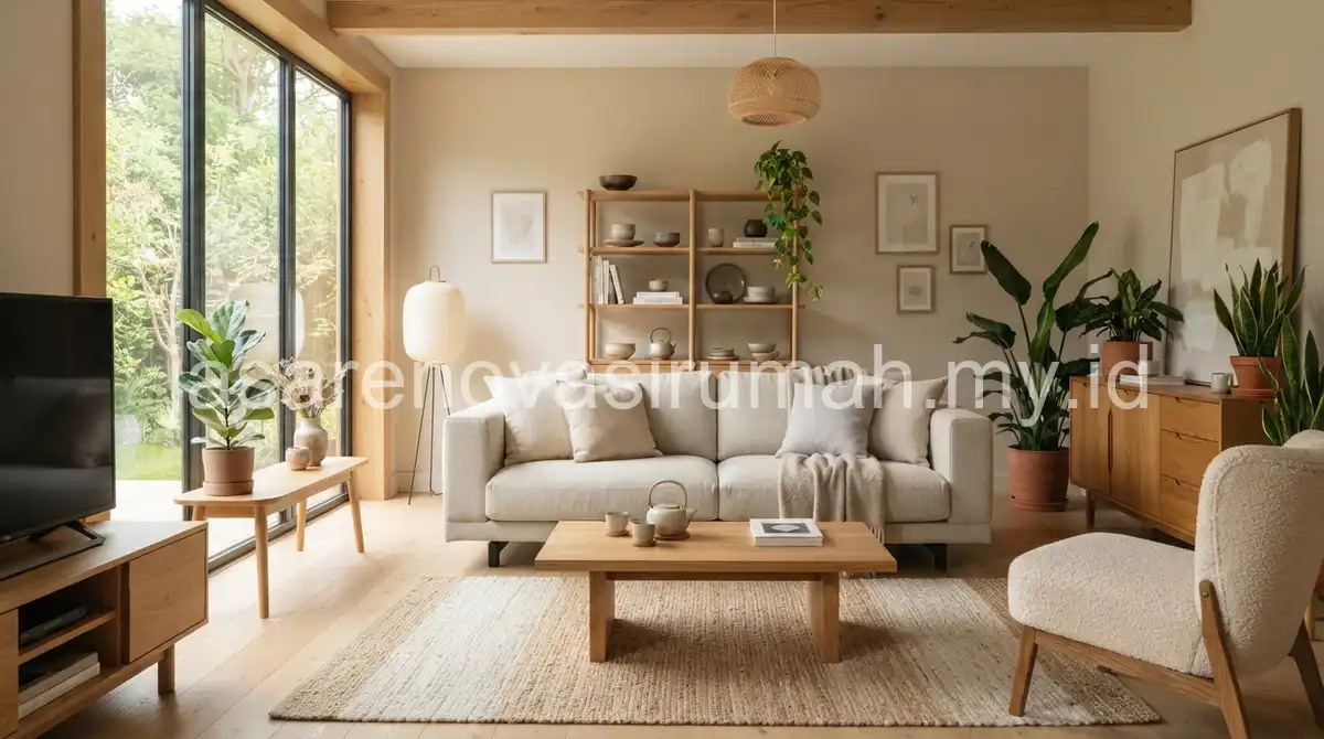 Interior Japandi dengan warna netral hangat