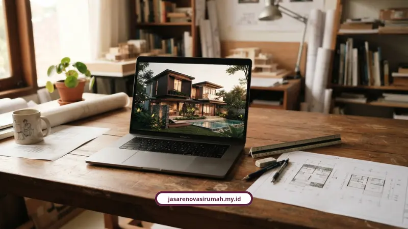 Tim survei renovasi rumah Sidoarjo dan desain 3D